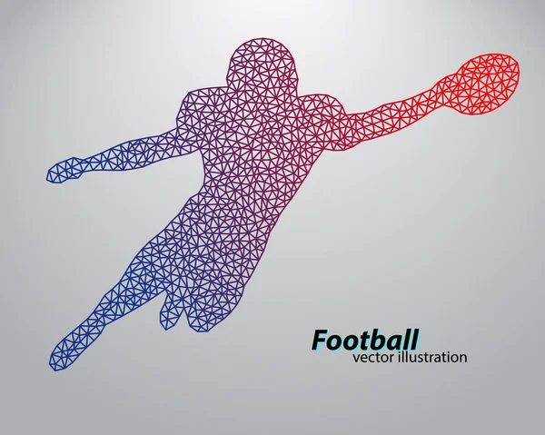 Silhouette d'un footballeur du triangle. Rugby. footballeur américain — Image vectorielle