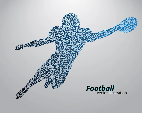 Silhouette d'un footballeur du triangle. Rugby. footballeur américain — Image vectorielle