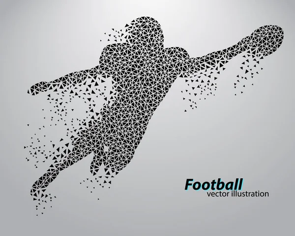 Silhouette d'un footballeur du triangle. Rugby. footballeur américain — Image vectorielle