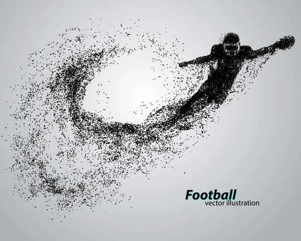 Silhouette d'un footballeur de particule. Rugby. footballeur américain — Image vectorielle