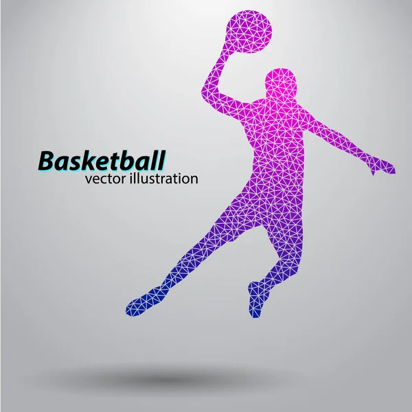 Basketball player of the triangles. — Stock Vector