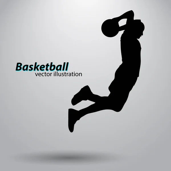 Silueta de un jugador de baloncesto. — Archivo Imágenes Vectoriales