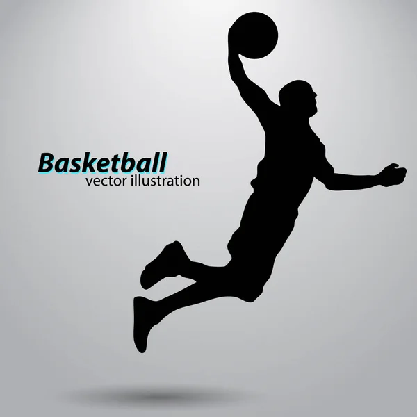 Silhouette eines Basketballspielers. — Stockvektor