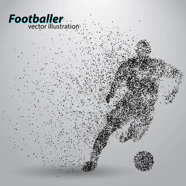 Silhouette of a football player from particles — Stock Vector