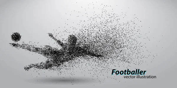 Silueta de un jugador de fútbol de partículas — Vector de stock