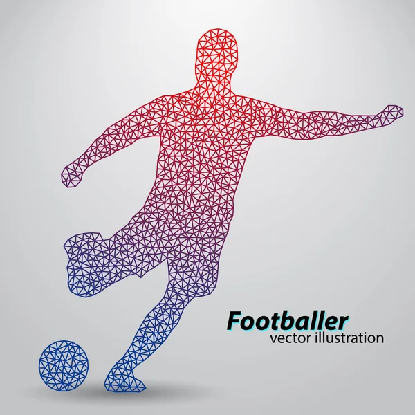 Silhouette d'un footballeur de triangles — Image vectorielle