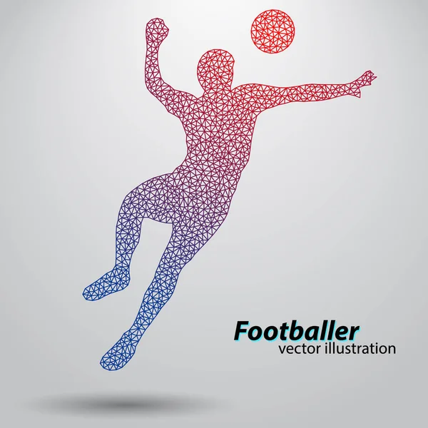 Silhouette d'un footballeur de triangles — Image vectorielle