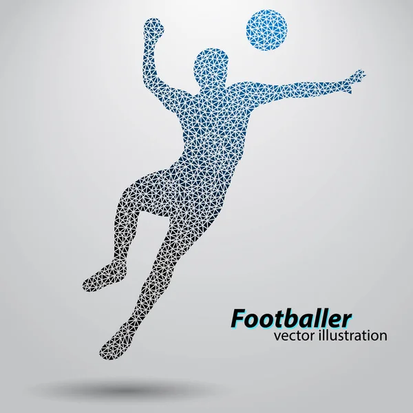 Silhouette d'un footballeur de triangles — Image vectorielle