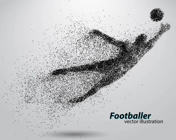 Silhouette eines Fußballers aus Teilchen — Stockvektor