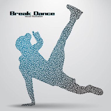 Üçgen bir break dansçı silüeti
