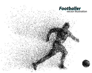 bir futbolcu saçılan silüeti