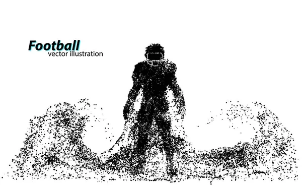 Silhuetten av en fotbollsspelare från partikel. Rugby. Amerikanska fotbollsspelare — Stock vektor