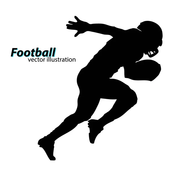Silhouette of a football player. Rugby. American footballer — Stock Vector