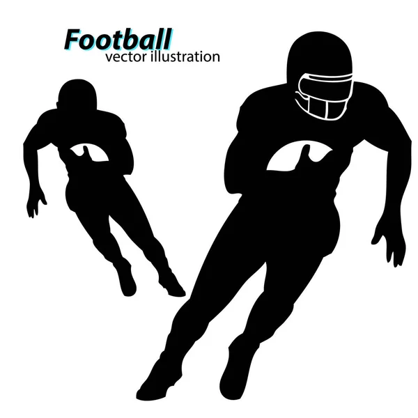 Silhouette of a football player. Rugby. American footballer — Stock Vector