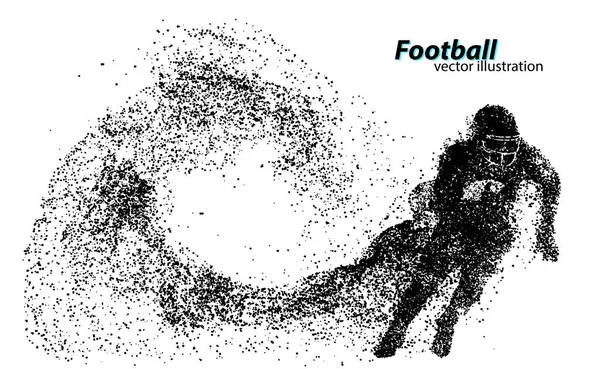 Silhouette eines Fußballers aus Teilchen. Rugby. amerikanischer Fußballer — Stockvektor