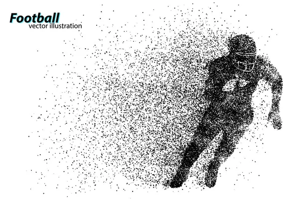 Silhouette d'un footballeur de particule. Rugby. footballeur américain — Image vectorielle