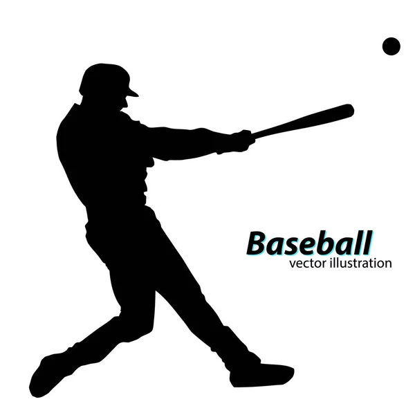 Silhouette eines Baseballspielers — Stockvektor