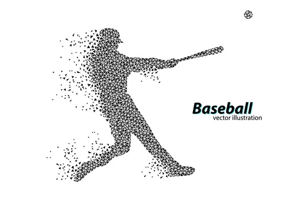 Silhouette d'un joueur de baseball du triangle . — Image vectorielle