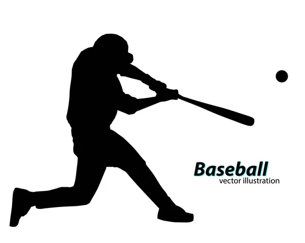 Silhouette d'un joueur de baseball — Image vectorielle