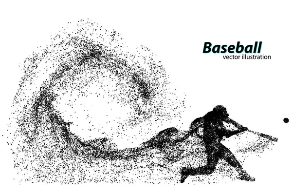 Sziluettjét a részecske baseball játékos. — Stock Vector