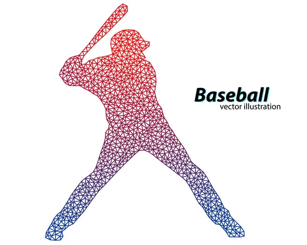 Silhuetten av en baseballspelare från triangeln. — Stock vektor