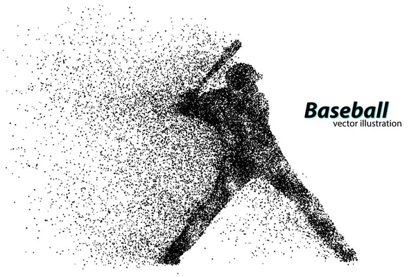 Silhuetten av en baseballspelare från partikel. — Stock vektor
