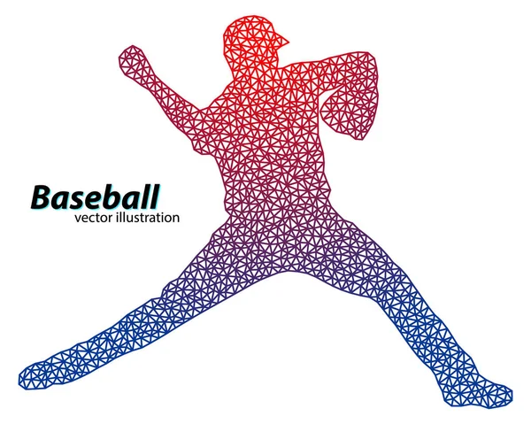 Silhouette d'un joueur de baseball du triangle . — Image vectorielle