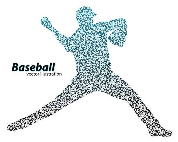 Silhouette d'un joueur de baseball du triangle . — Image vectorielle