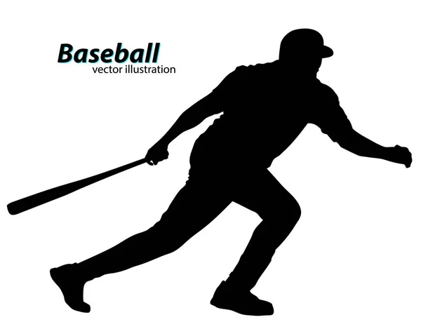 Silhouette eines Baseballspielers — Stockvektor