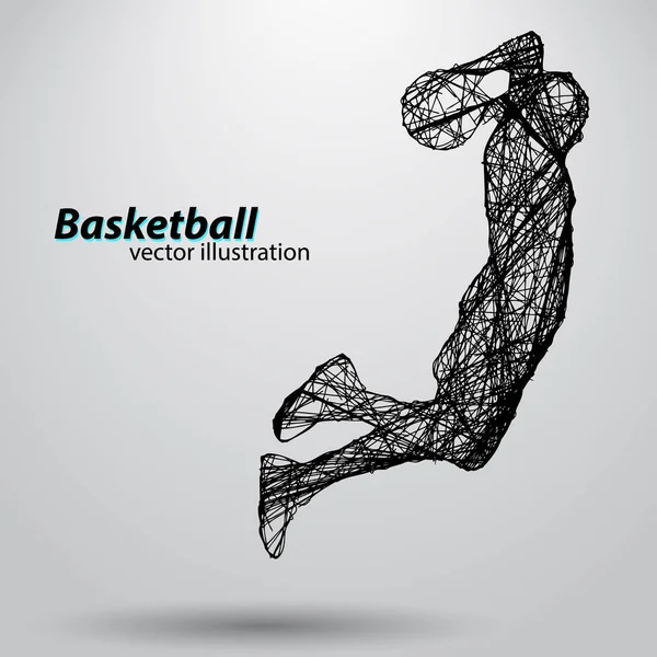 Silhouette d'un joueur de basket. — Image vectorielle