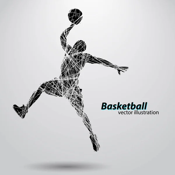 Silhouette d'un joueur de basket. — Image vectorielle