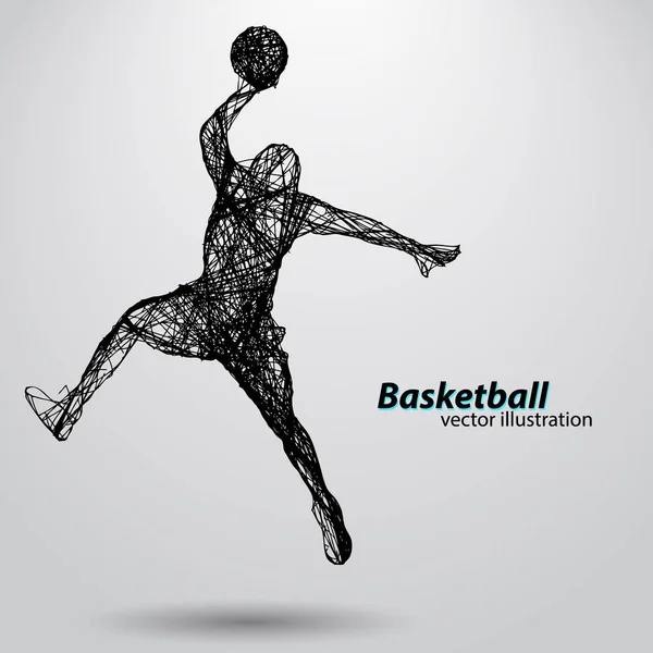 Silhouette d'un joueur de basket. — Image vectorielle