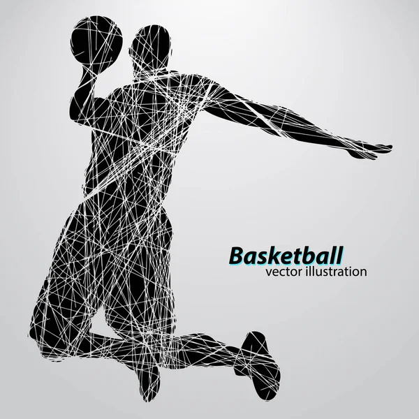 Silueta de un jugador de baloncesto. — Vector de stock