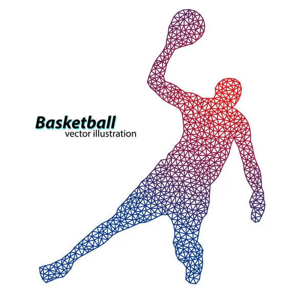 Jugador de baloncesto de los triángulos . — Vector de stock