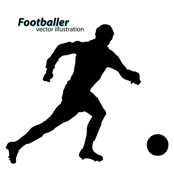 Silhouette d'un footballeur — Image vectorielle