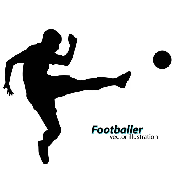 Silhouette d'un footballeur — Image vectorielle