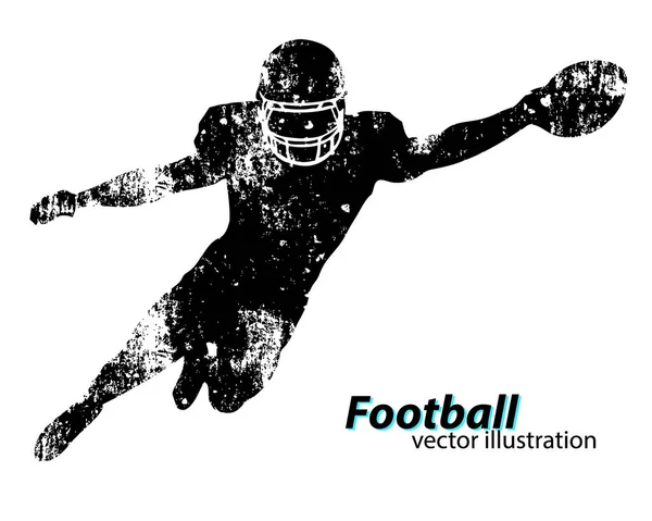 Silhouette d'un footballeur. Rugby. footballeur américain — Image vectorielle