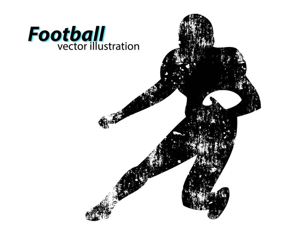 Silueta de un jugador de fútbol. Rugby. Futbolista americano — Vector de stock