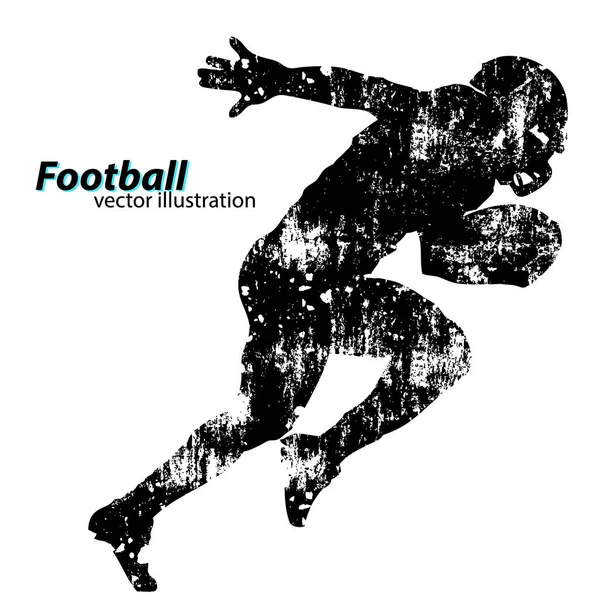 Silhouette di un giocatore di football. Rugby. Calcio americano — Vettoriale Stock