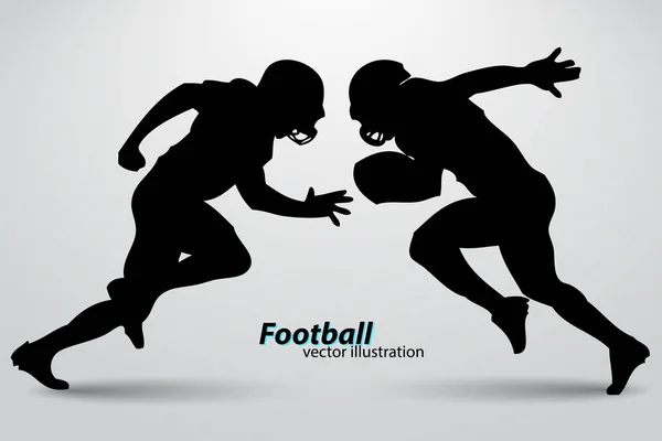 Silhouette d'un footballeur. Rugby. footballeur américain — Image vectorielle