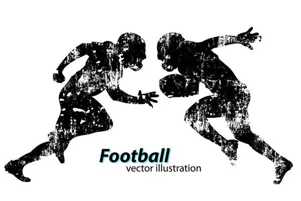Silhouette d'un footballeur. Rugby. footballeur américain — Image vectorielle