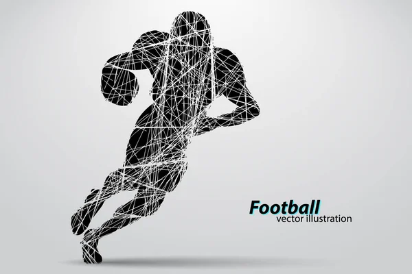 Silhouette d'un footballeur. Rugby. footballeur américain — Image vectorielle