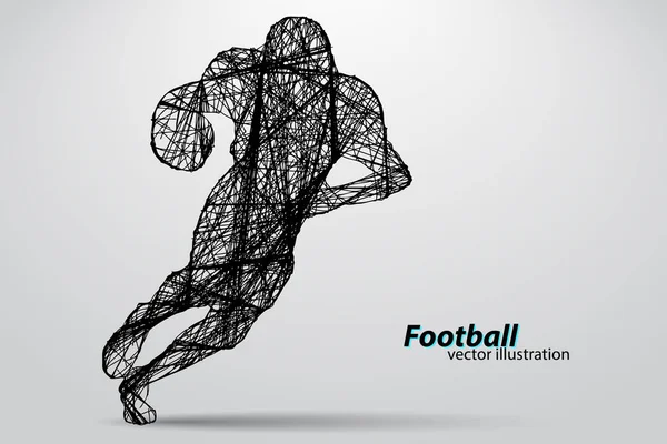 Silhouette d'un footballeur. Rugby. footballeur américain — Image vectorielle