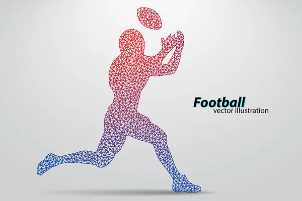 Silhouette d'un footballeur du triangle. Rugby. footballeur américain — Image vectorielle