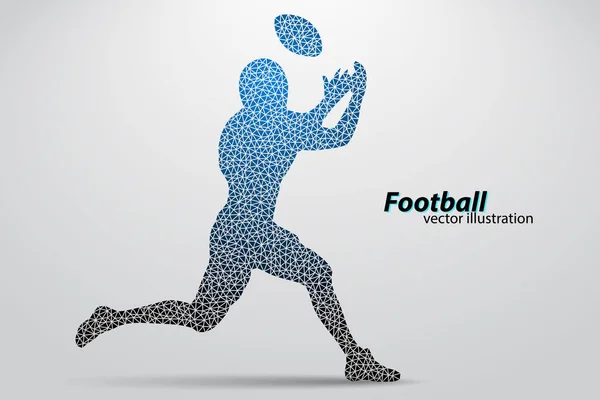 Silhouette d'un footballeur du triangle. Rugby. footballeur américain — Image vectorielle