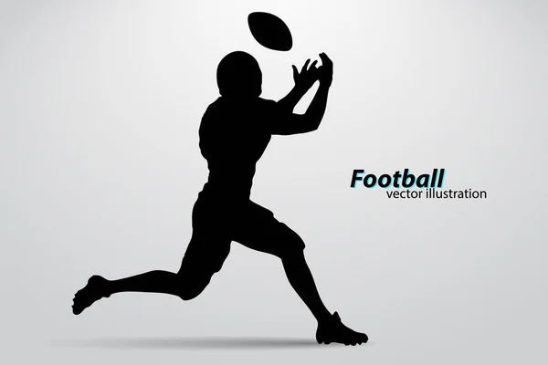 Silhouette d'un footballeur. Rugby. footballeur américain — Image vectorielle