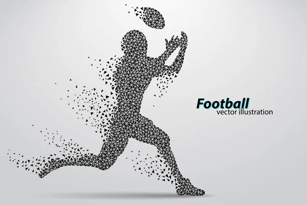 Silhouette d'un footballeur du triangle. Rugby. footballeur américain — Image vectorielle