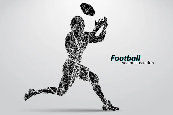 Silhouette d'un footballeur. Rugby. footballeur américain — Image vectorielle