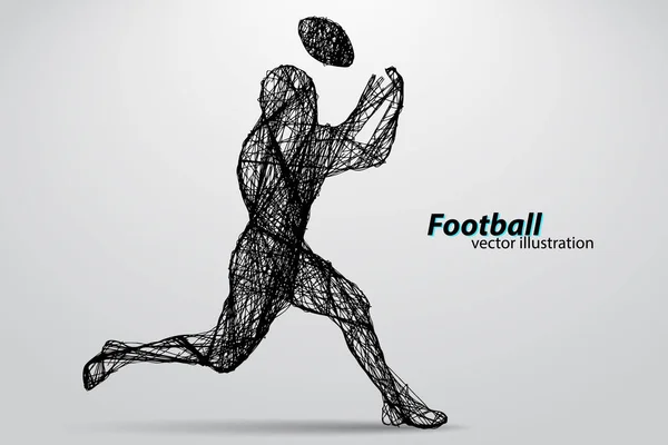 足球运动员的剪影。英式橄榄球。美国足球运动员 — 图库矢量图片