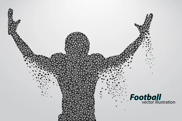 Silhouette eines Fußballers aus dem Dreieck. Rugby. amerikanischer Fußballer — Stockvektor